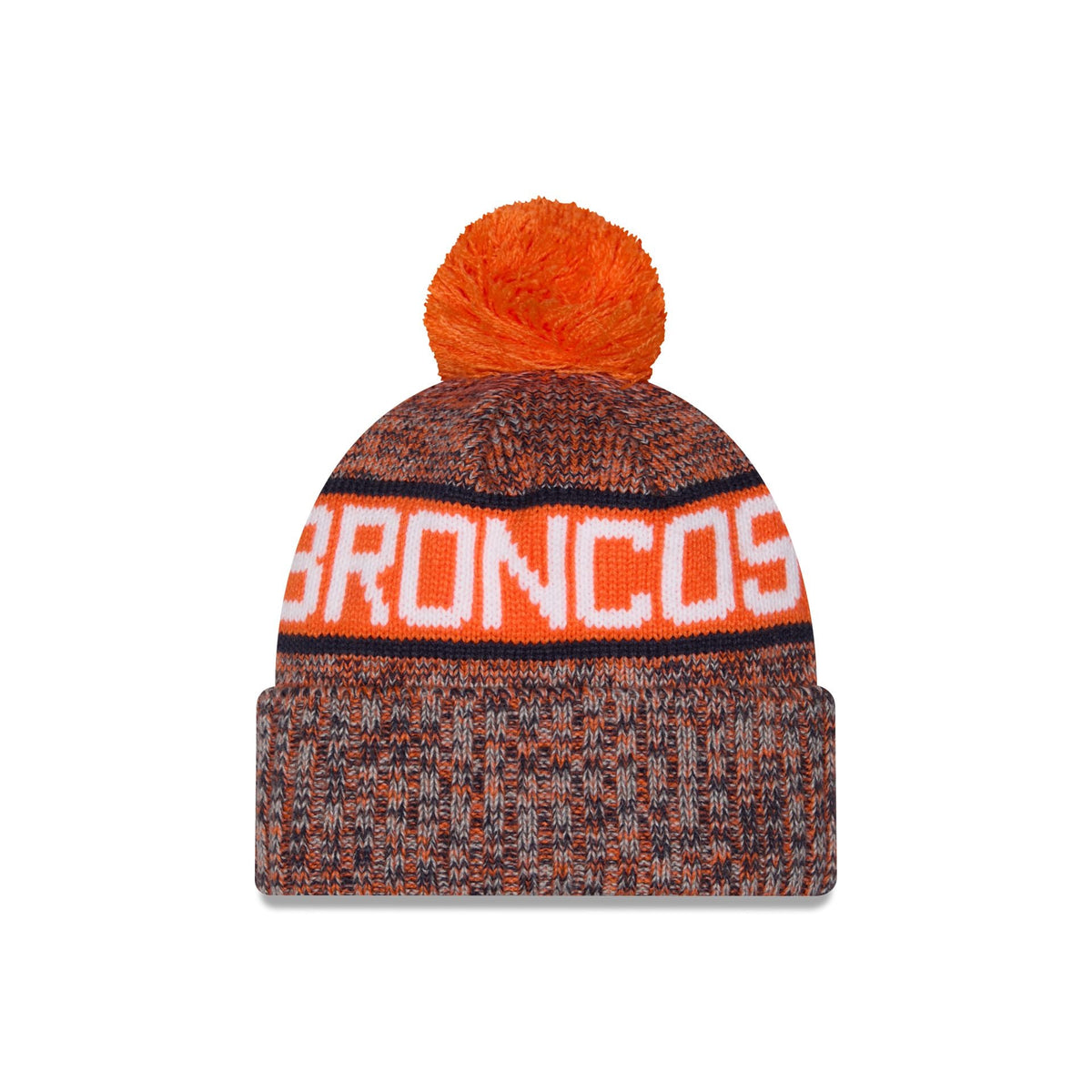 Denver Broncos Tri Color Pom Knit Hat
