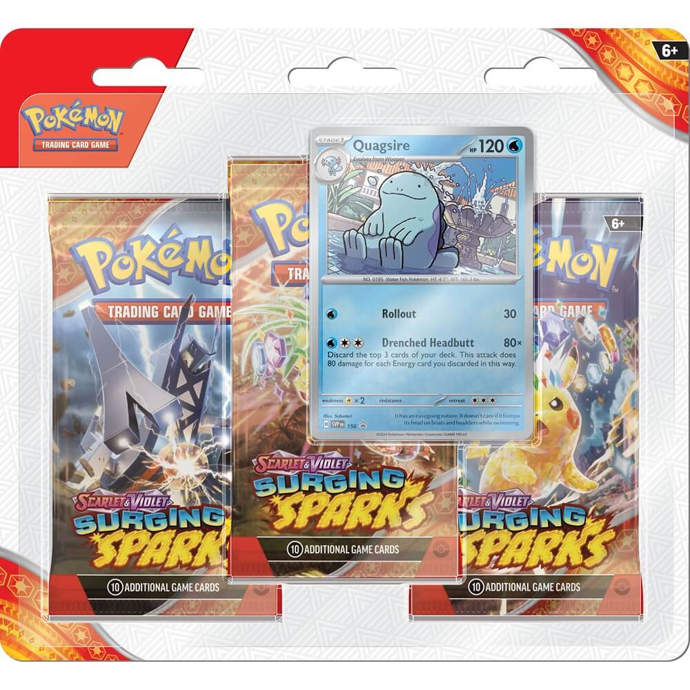 🔥2026 Christmas Gift🎄: Scarlet & Violet - Surging Sparks Three-Booster Pack Blister (Quagsire)
