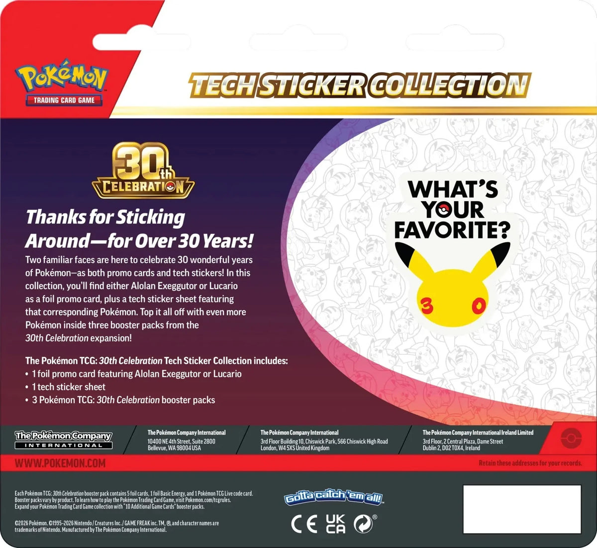 🔥2026 Christmas Gift🎄: 30th Celebration Tech Sticker Collection (Lucario)