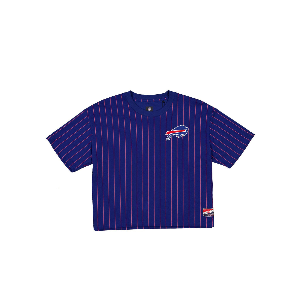 Buffalo Bills Throwback Women's Cropped Pinstripe T-Shirt