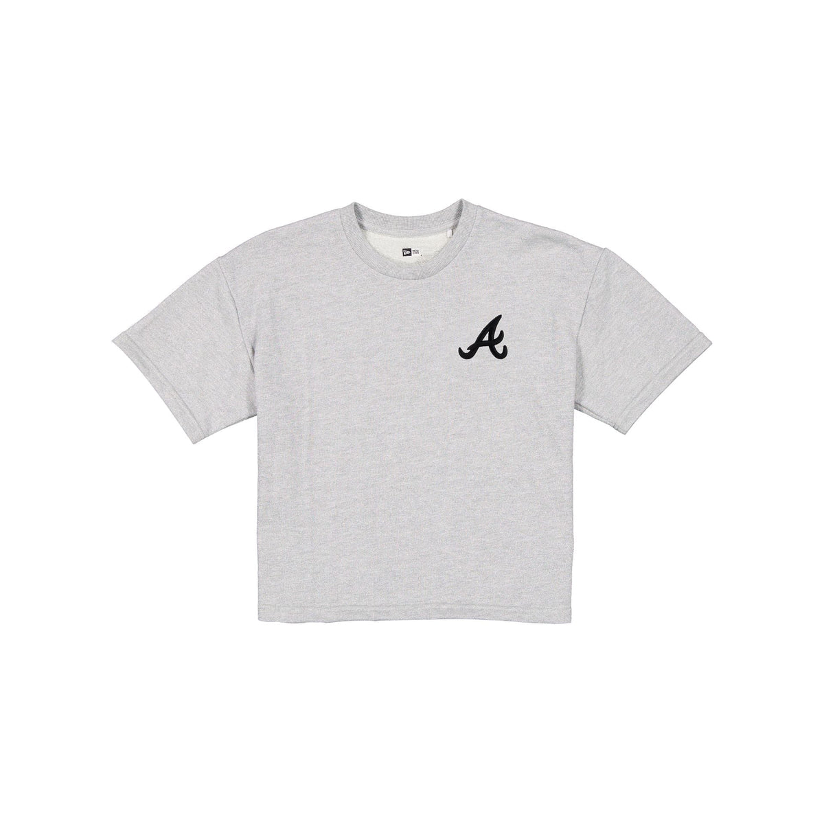Atlanta Braves Glam Game Women's Cropped Heather Gray T-Shirt