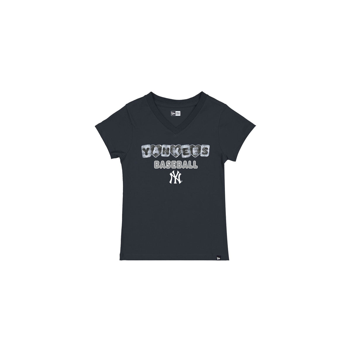 New York Yankees Sequin Hearts Girls T-Shirt