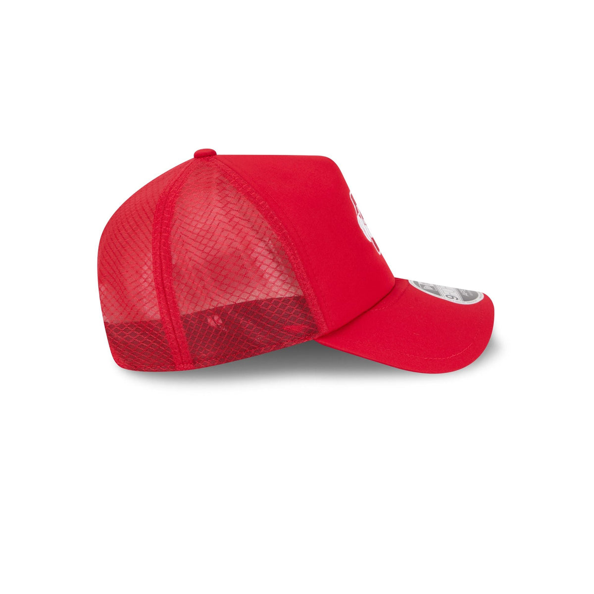 Philadelphia Phillies 2026 Batting Practice Alt Red Bell 9FORTY APEX Trucker Hat