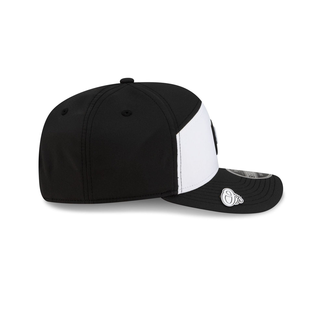 Baltimore Orioles 2026 Clubhouse Black & White Split Panel 9SEVENTY Stretch-Snap Hat