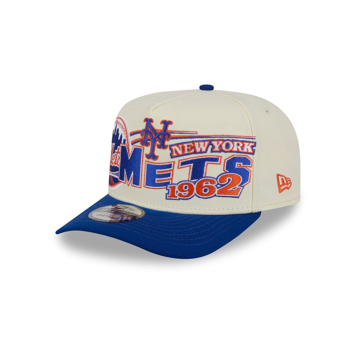 New York Mets Chrome White Classic 9FIFTY A-Frame Snapback Hat