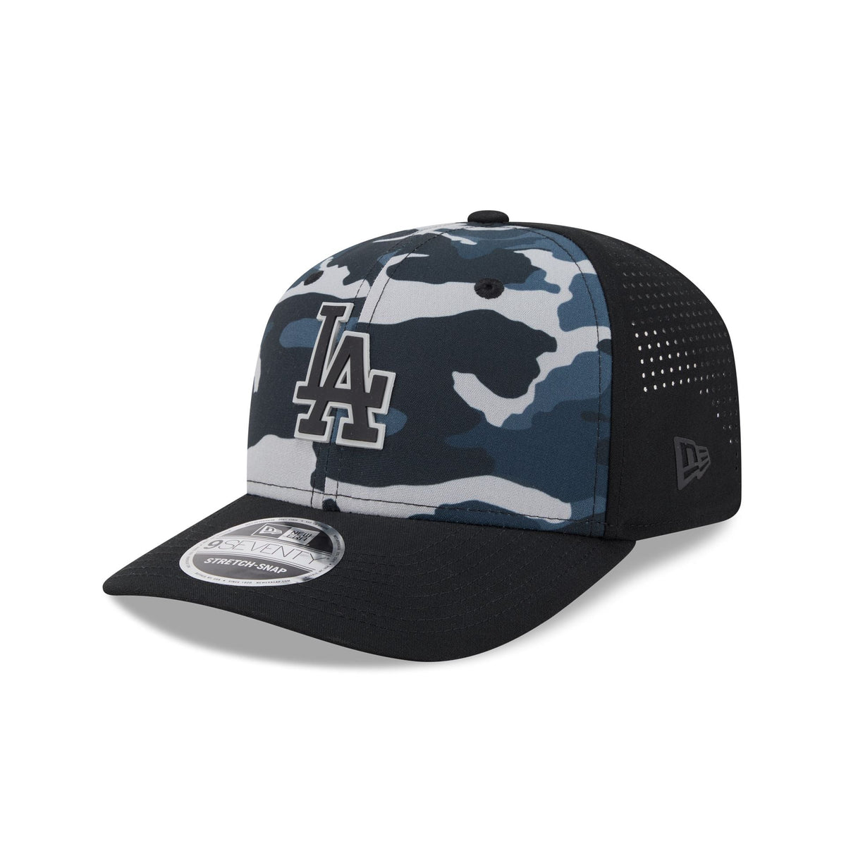 Los Angeles Dodgers Black Camo Performance 9SEVENTY Stretch-Snap Hat