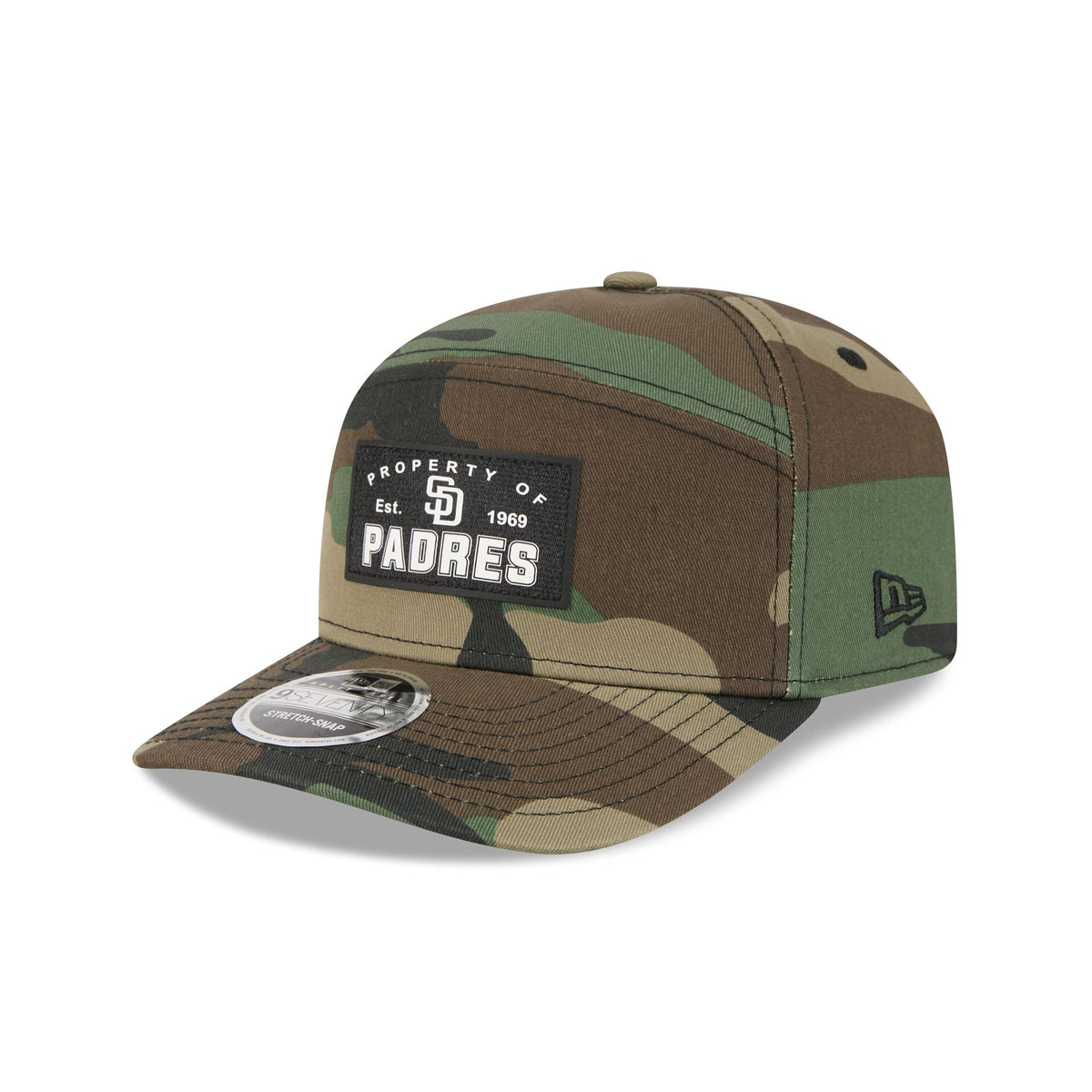 San Diego Padres Property of Patch Camo Split Panel 9SEVENTY Stretch-Snap Hat