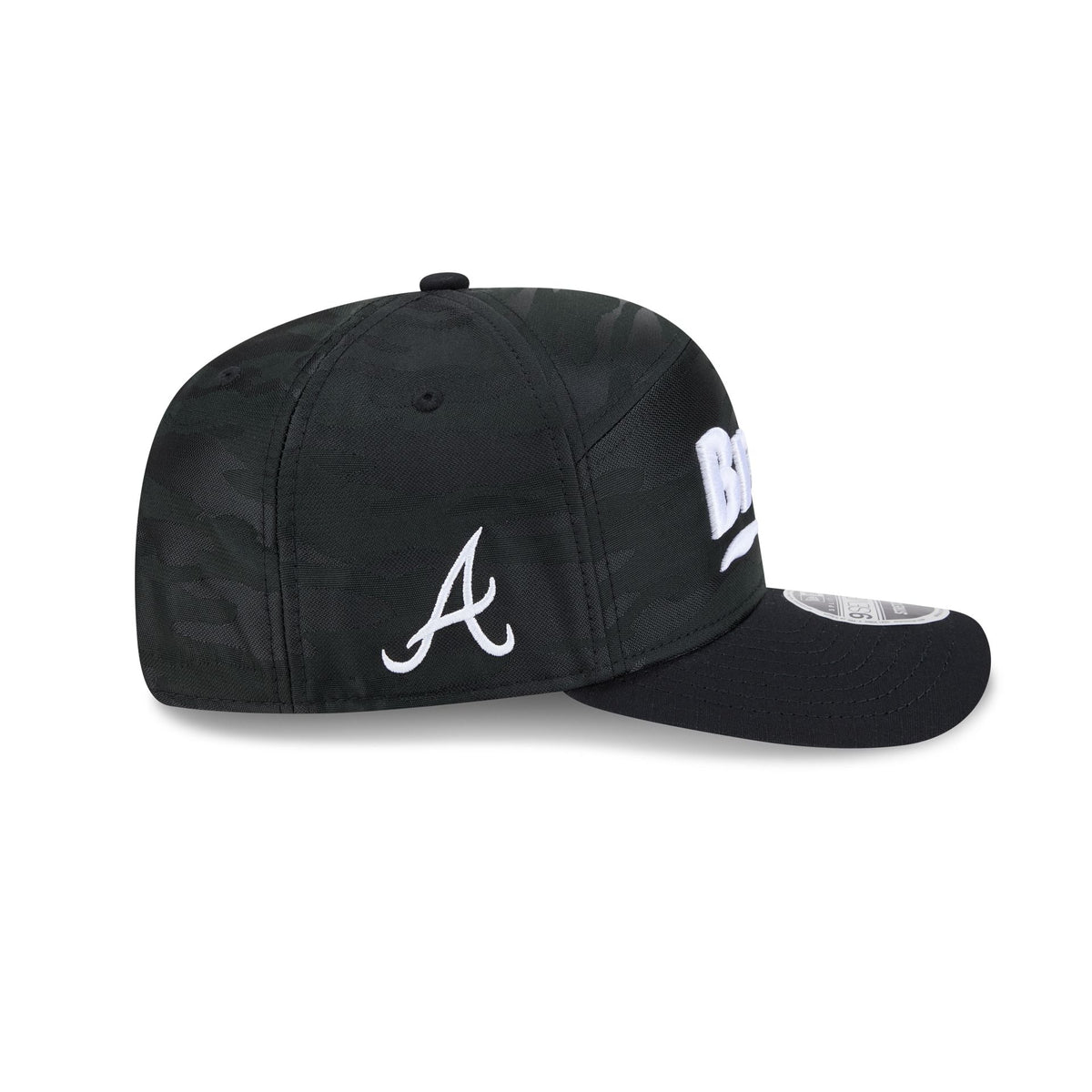 Atlanta Braves Black Camo Split Panel 9SEVENTY Stretch-Snap Hat