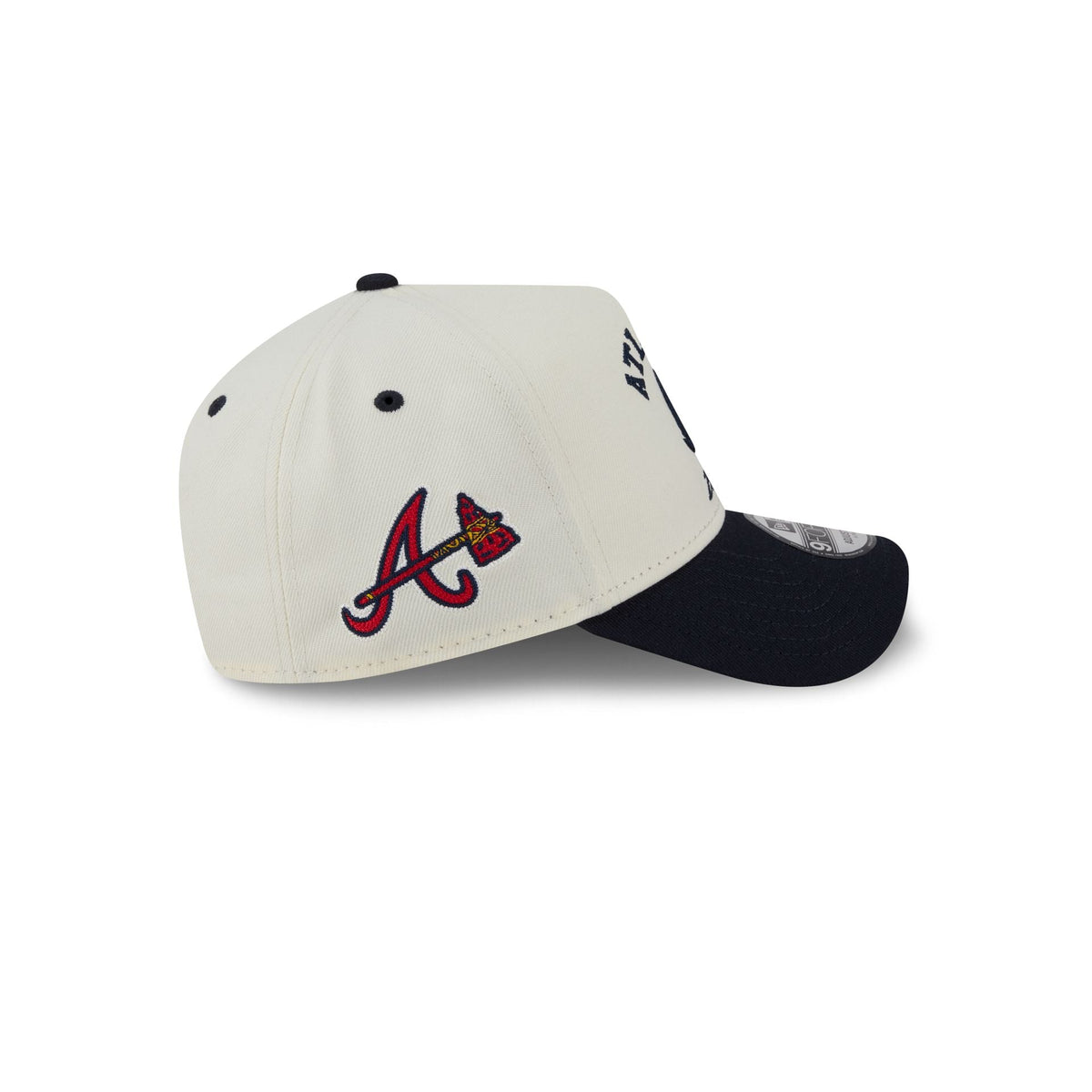 Atlanta Braves Chrome White Arched 9FORTY A-Frame Snapback Hat