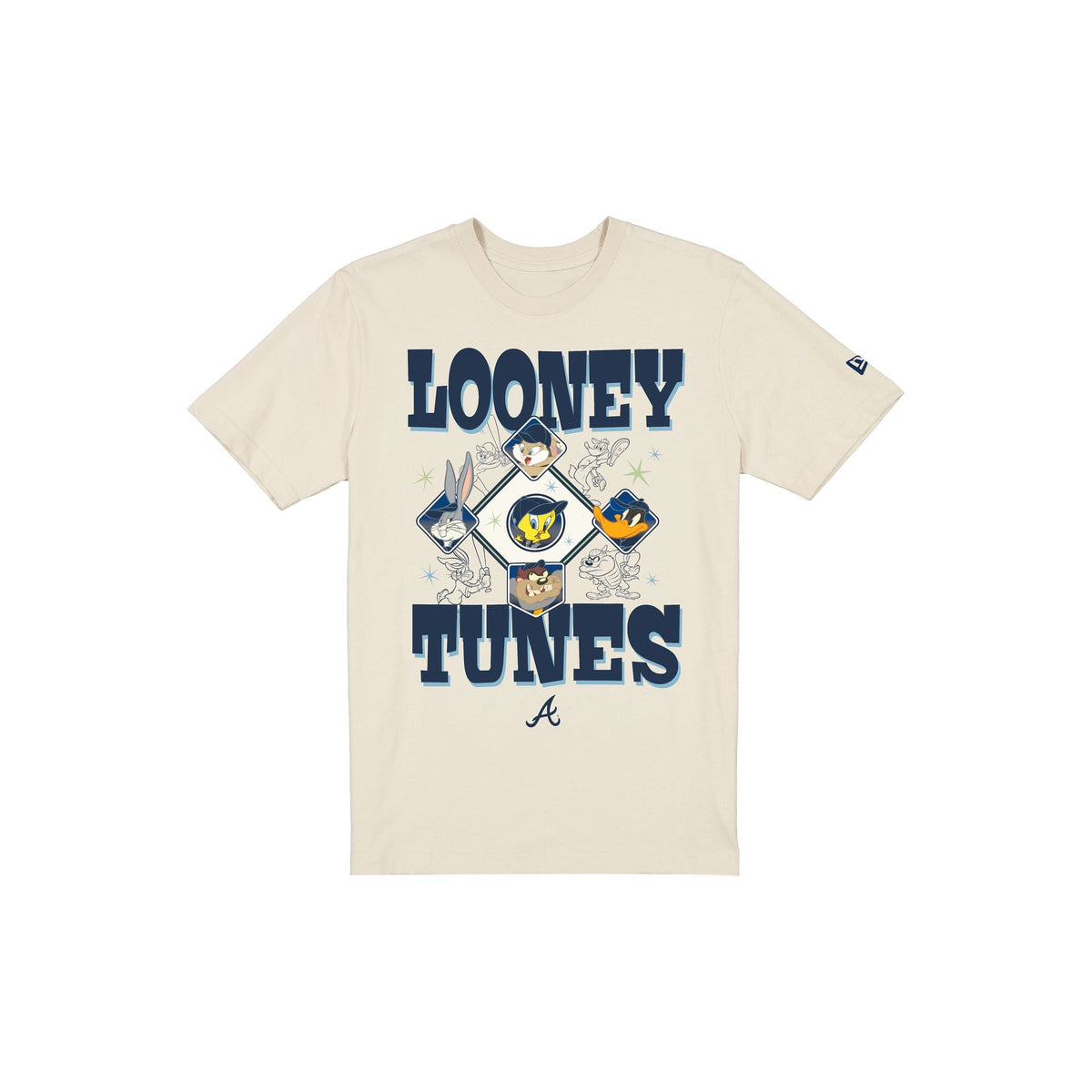 Atlanta Braves Looney Tunes Diamond Chrome White T-Shirt