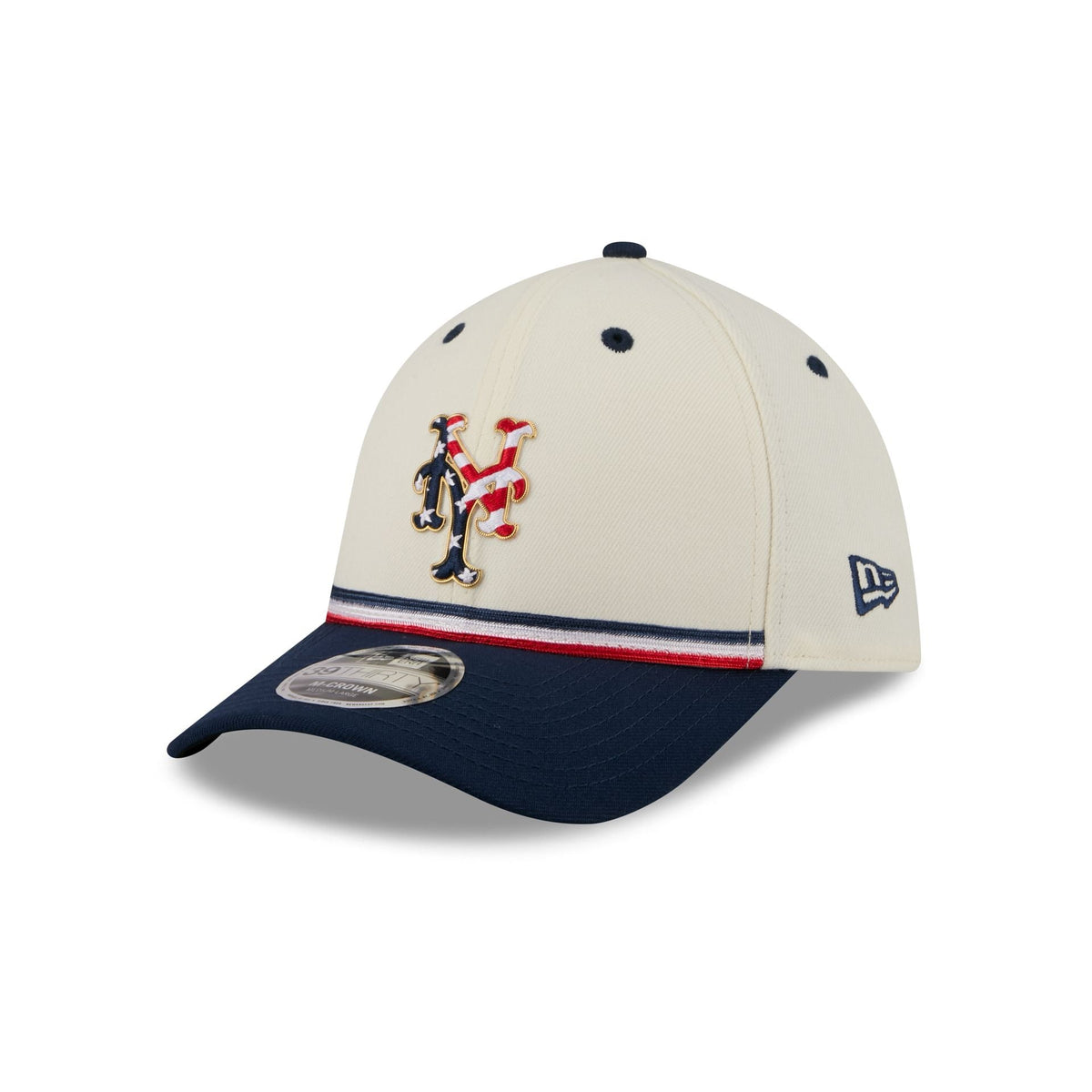 New York Mets Independence Day 2026 39THIRTY M-Crown Stretch Fit Hat
