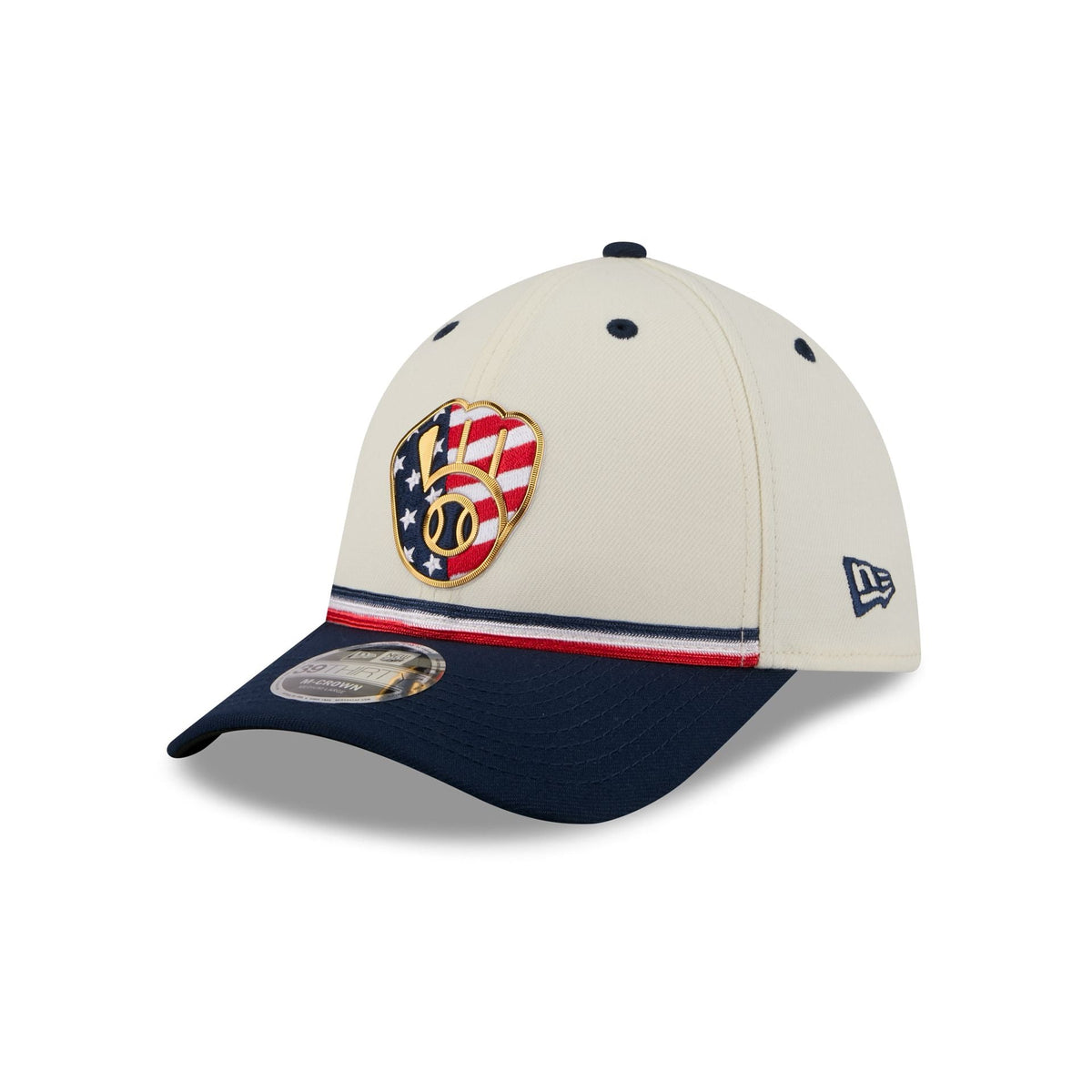 Milwaukee Brewers Independence Day 2026 39THIRTY M-Crown Stretch Fit Hat