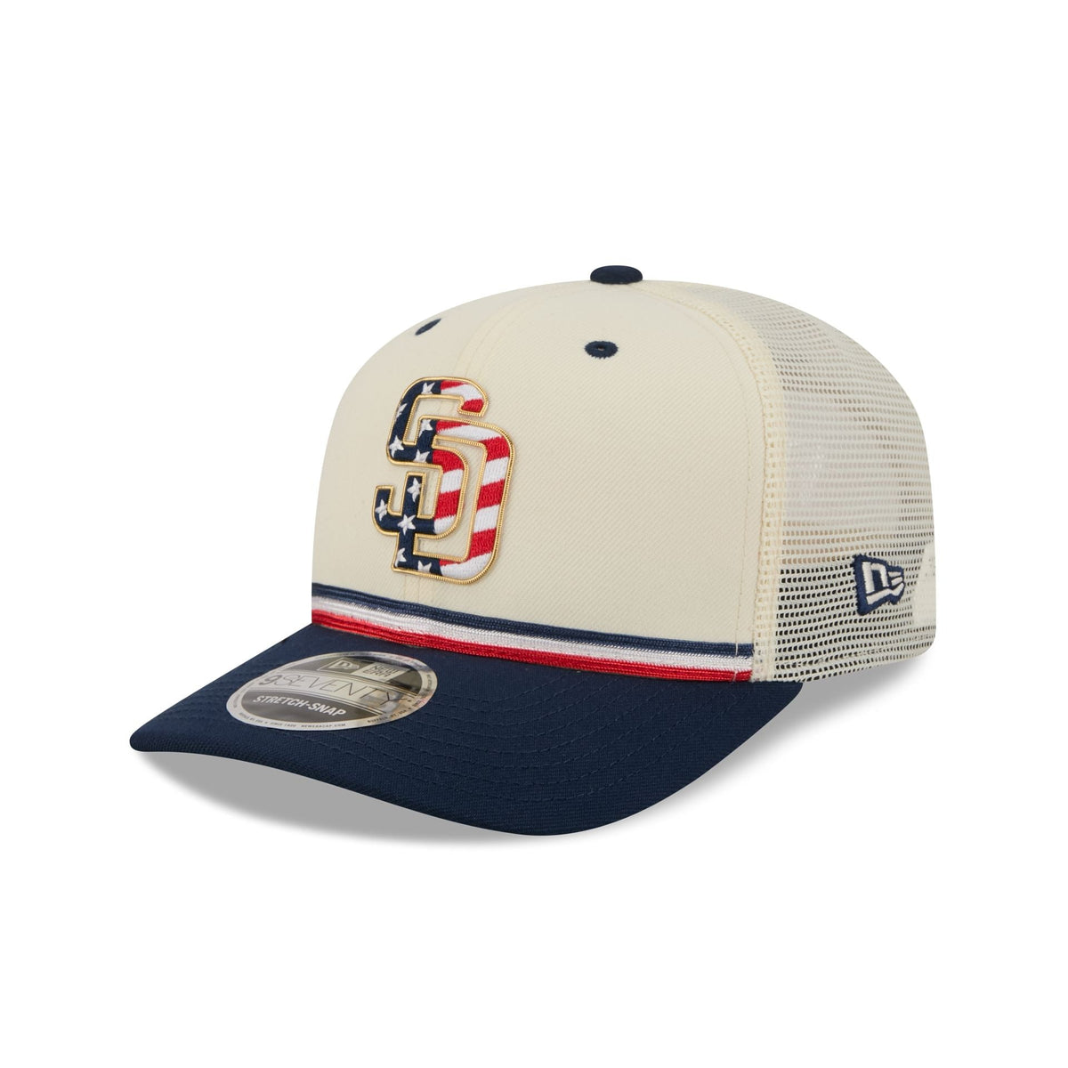 San Diego Padres Independence Day 2026 9SEVENTY Trucker Hat
