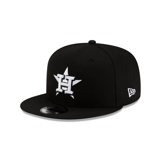 Houston Astros Basic Black & White 9FIFTY Snapback Hat