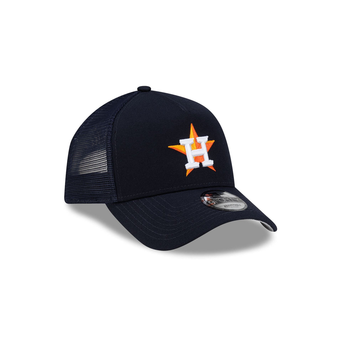 Houston Astros Side Script 9FORTY A-Frame Trucker Hat