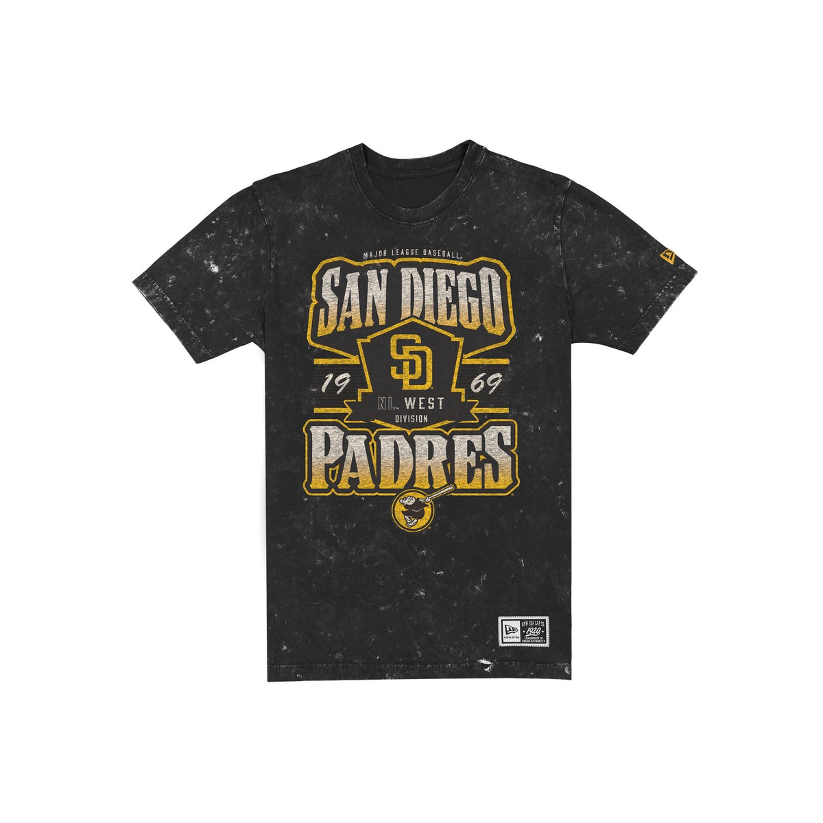 San Diego Padres Throwback Washed Graphic Black T-Shirt