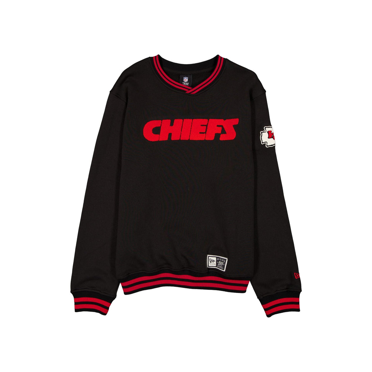 Kansas City Chiefs Throwback Boucle Black Crewneck