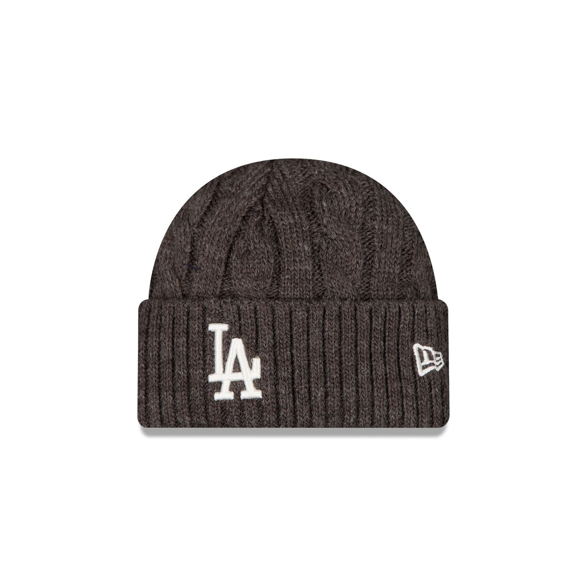 Los Angeles Dodgers Short Cuff Cable Knit Gray Beanie Hat