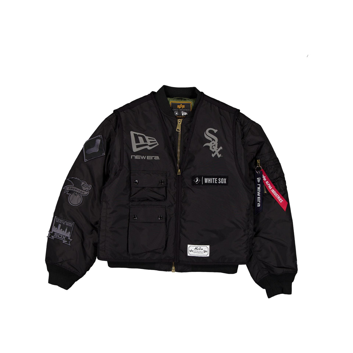 Alpha Industries x Chicago White Sox Black 2-in-1 MA-1 Flight Jacket + Vest
