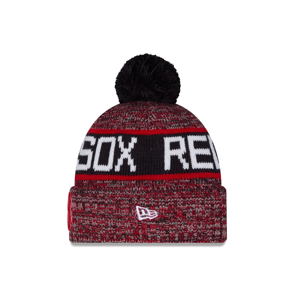 Boston Red Sox Tri Color Pom Knit Hat