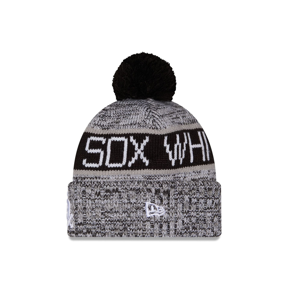 Chicago White Sox Tri Color Pom Knit Hat