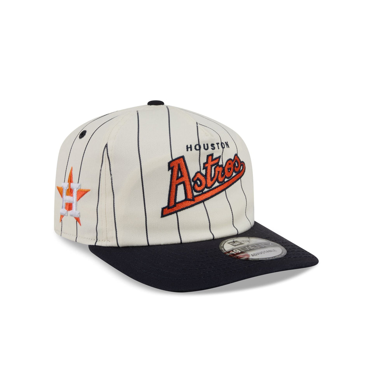 Houston Astros Chrome White Pinstripe 19TWENTY Snapback Hat
