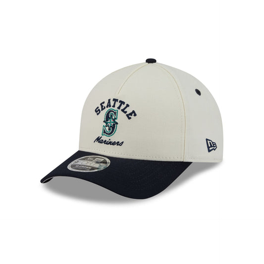 Seattle Mariners Arched Graphic Chrome White 9FORTY M-Crown A-Frame Snapback Hat