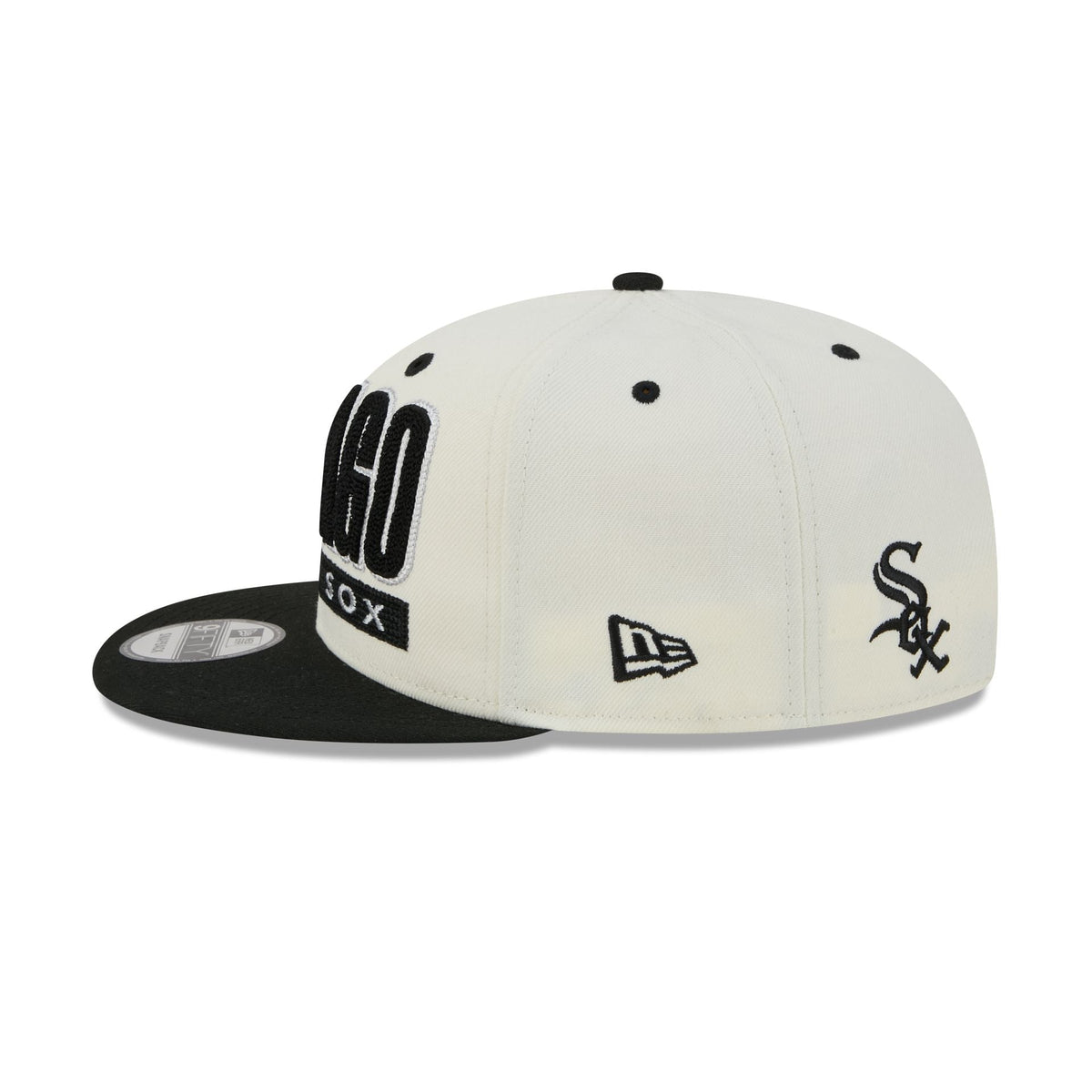 Chicago White Sox Classic Stacked Chrome 9FIFTY Snapback Hat