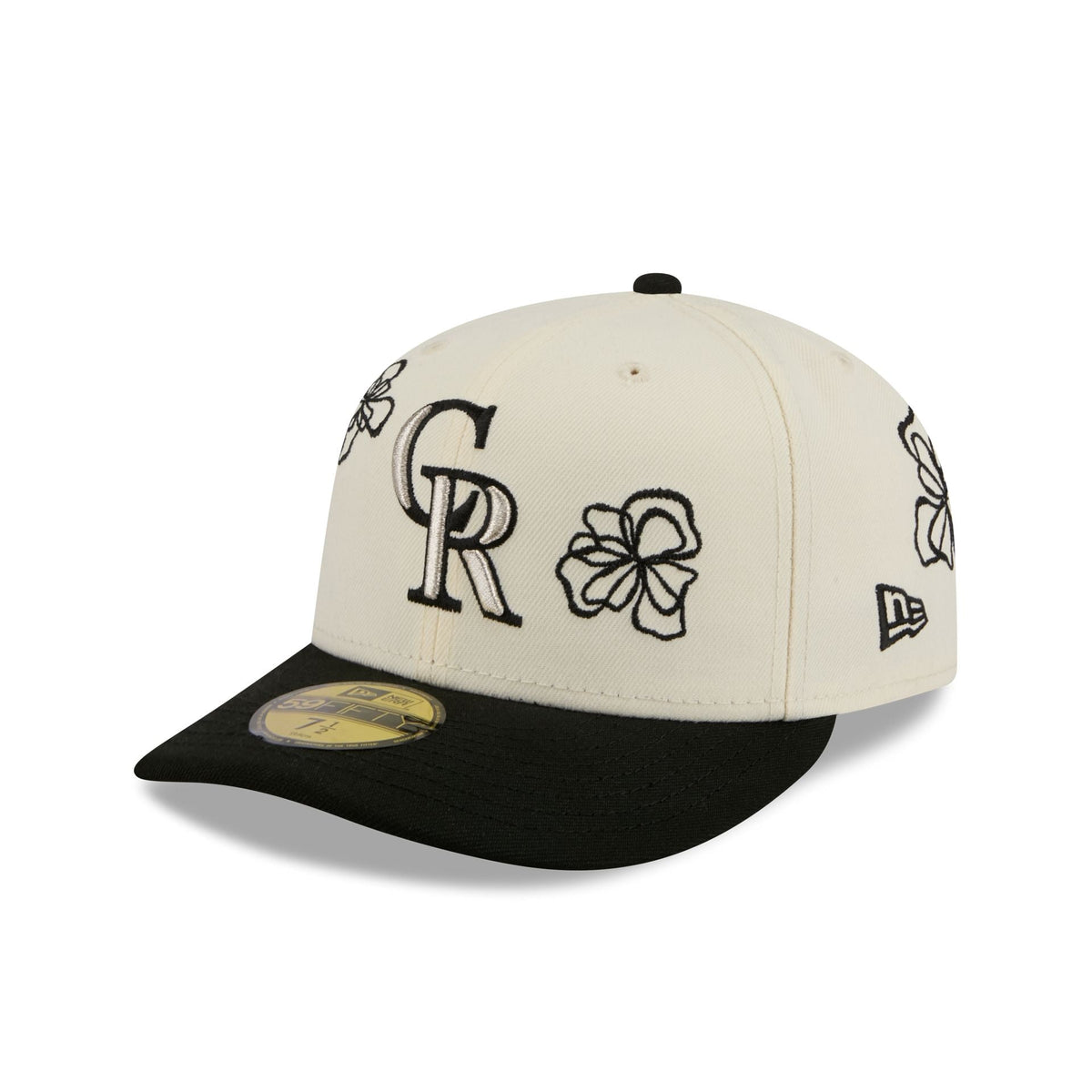 Colorado Rockies Floral Outline 59FIFTY Fitted Hat