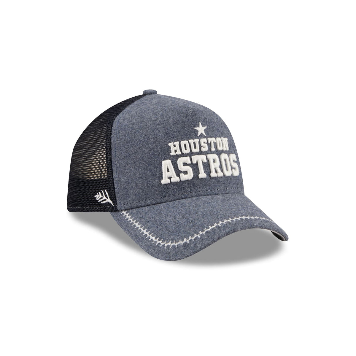 Houston Astros Navy Brushed Chambray 9FORTY A-Frame Trucker Hat