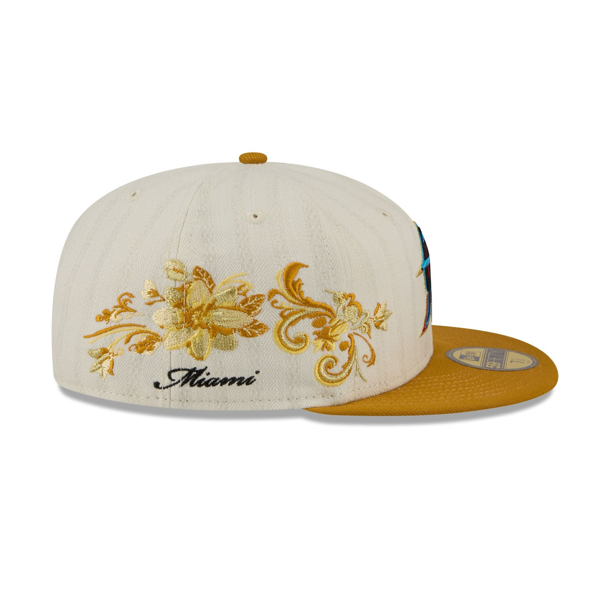 Miami Marlins Chrome Herringbone 59FIFTY Fitted Hat