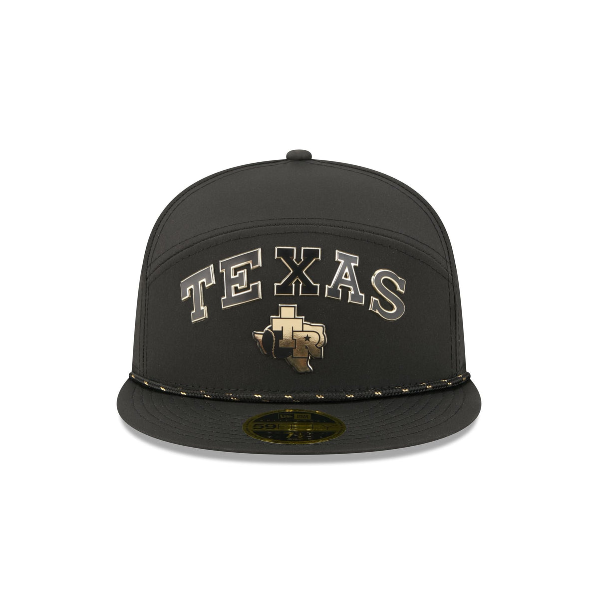 Texas Rangers Gold Logo Rope Split Panel 59FIFTY Fitted Hat