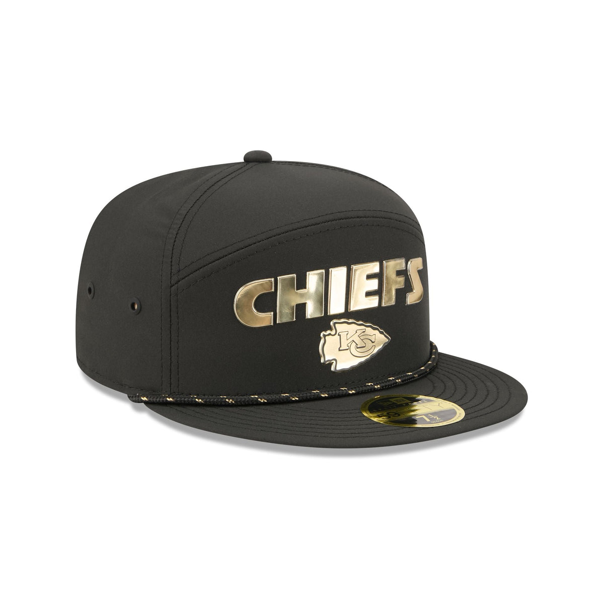 Kansas City Chiefs Gold Logo Rope Split Panel 59FIFTY Fitted Hat