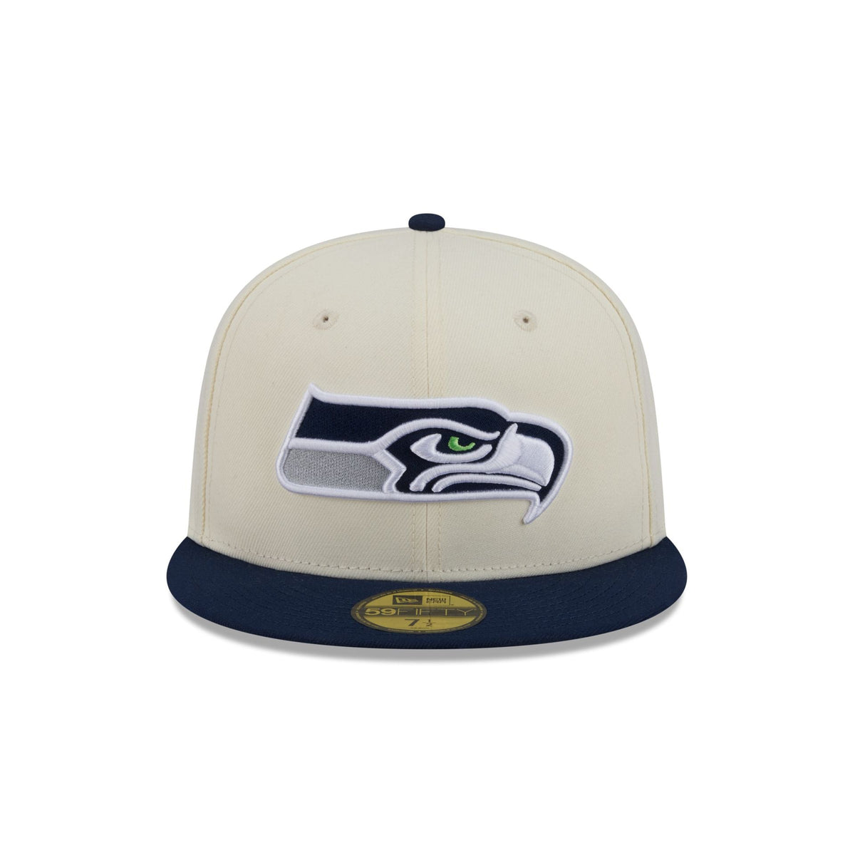 Seattle Seahawks Chrome White Basic 59FIFTY Fitted Hat
