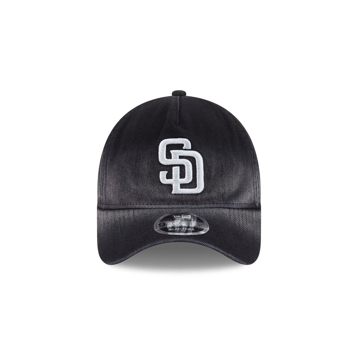 San Diego Padres Washed Black Denim 9FORTY A-Frame Unstructured Snapback Hat