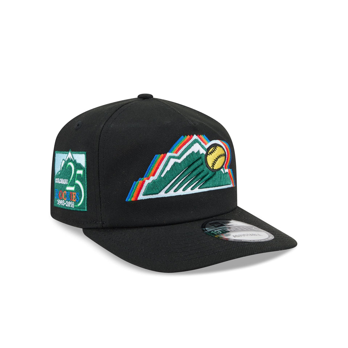 Colorado Rockies Multicolored Logo Black 19TWENTY Snapback Hat