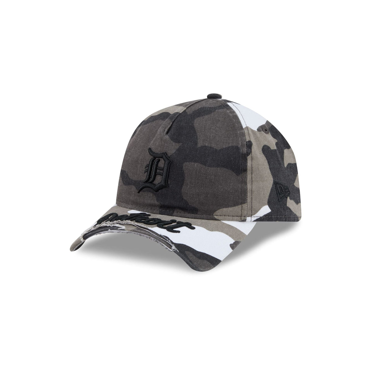 Detroit Tigers Washed Camo 9FORTY A-Frame Unstructured Cut-Off Visor Snapback Hat