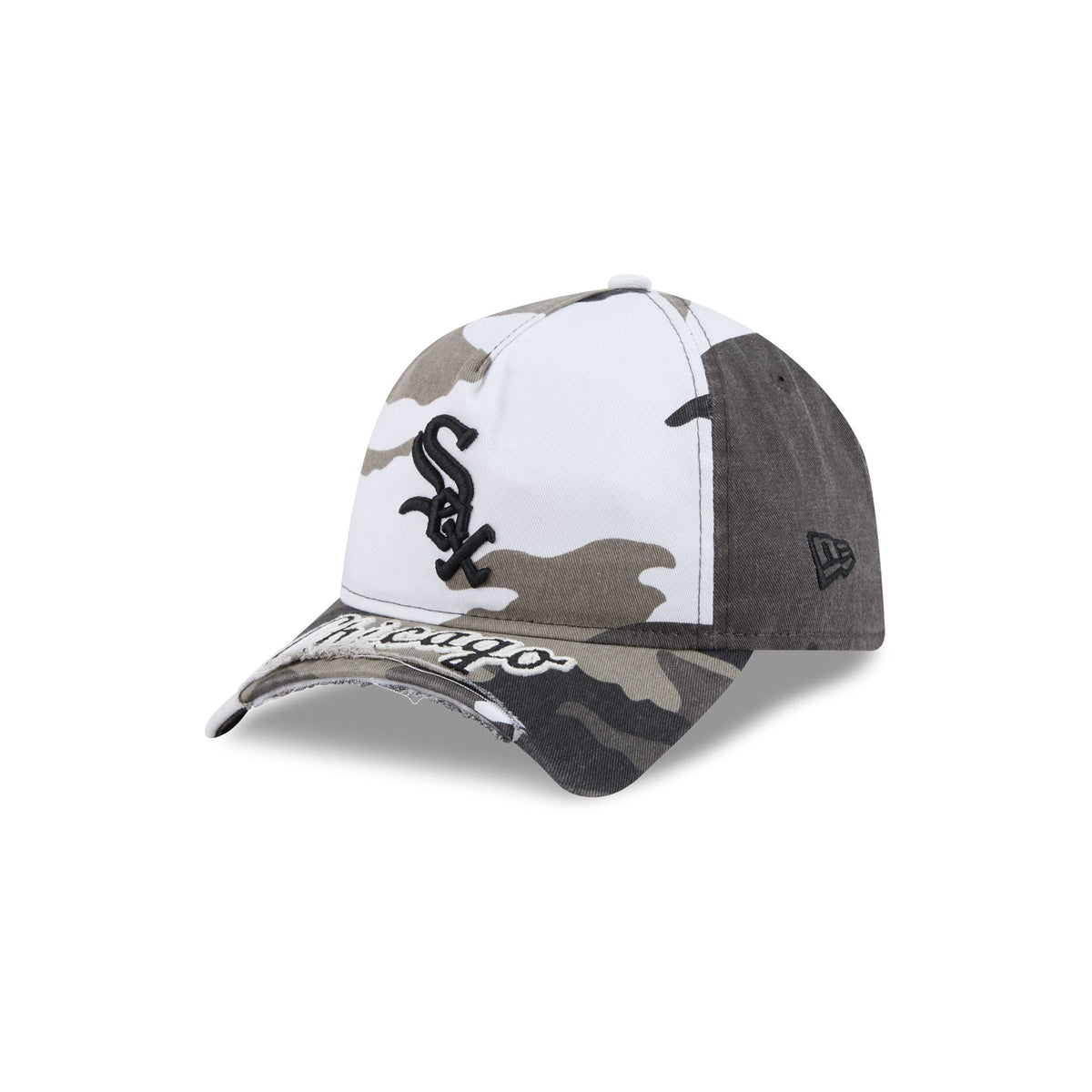 Chicago White Sox Washed Camo 9FORTY A-Frame Unstructured Cut-Off Visor Snapback Hat