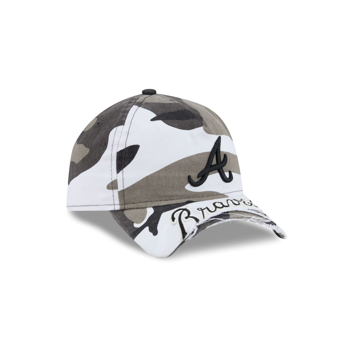 Atlanta Braves Washed Camo 9FORTY A-Frame Unstructured Cut-Off Visor Snapback Hat