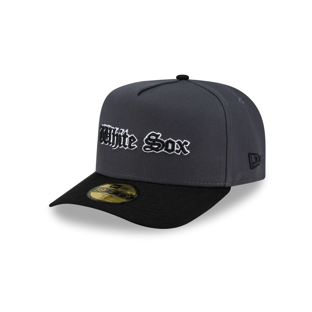 Just Caps Gothic Script Chicago White Sox 59FIFTY A-Frame Fitted Hat