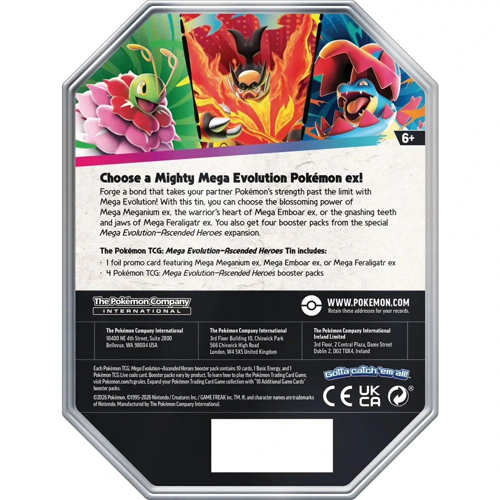 🔥2026 Christmas Gift🎄: Mega Evolution - Ascended Heroes Tin (Mega Meganium ex)