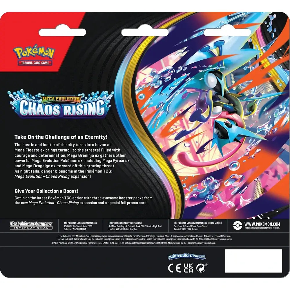 🔥2026 Christmas Gift🎄: Mega Evolution - Chaos Rising 3-Pack Blister
