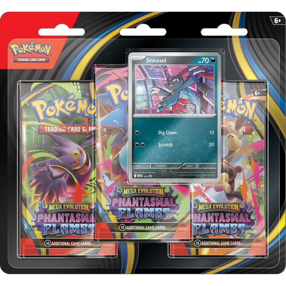🔥2026 Christmas Gift🎄: Mega Evolution - Phantasmal Flames 3-Pack Blister (Sneasel)
