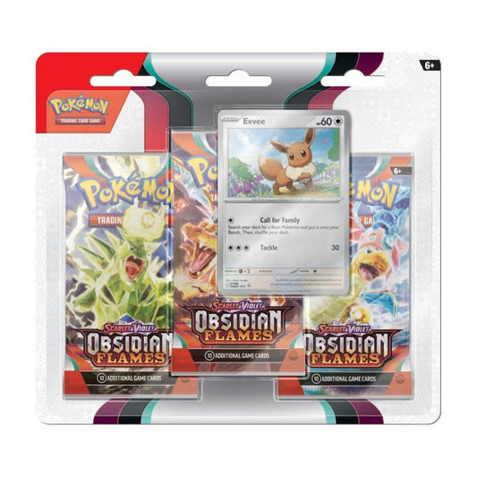 🔥2026 Christmas Gift🎄: Scarlet & Violet - Obsidian Flames Three-Booster Pack Blister (Eevee)