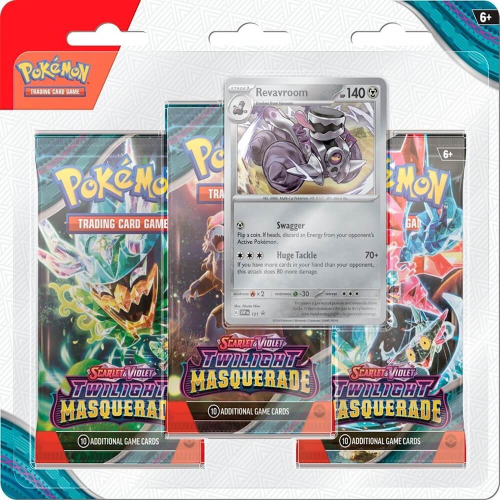🔥2026 Christmas Gift🎄: Scarlet & Violet - Twilight Masquerade Three-Booster Pack Blister (Revaroom)