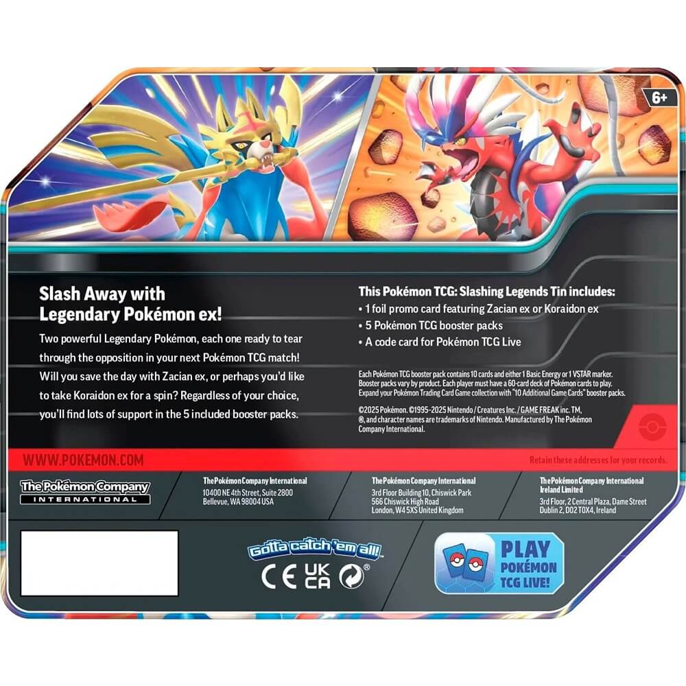 🔥2026 Christmas Gift🎄: Slashing Legends Tin - Zacian ex